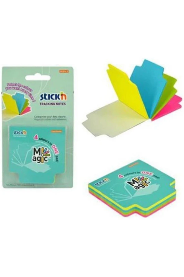 Hopax Stickn Yapışkanlı Not Kağıdı 70X70 Mm 4 Neon Renk 100 Yaprak ürün görseli 1