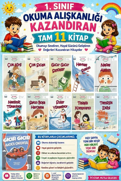 1. Sınıf Okuma Alışkanlığı Kazandıran Okumayı Sevdiren Tam 11 Kitap - 25 ürün görseli 1