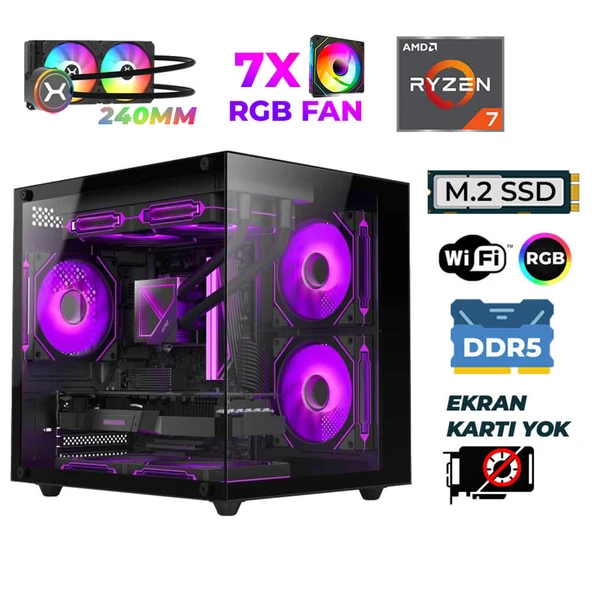 Xaser Raze X50 Ryzen 7 9700X 16GB DDR5 Ram 512GB M.2 NVMe SSD Sıvı Soğutmalı Hazır Tavsiye Sistem ürün görseli 1