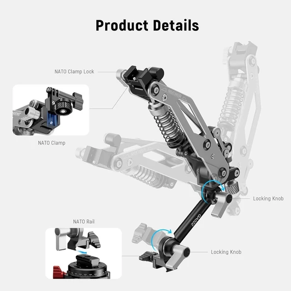 NEEWER GA022 Hydraulic Boom Arm Suction Cup - Resim 2