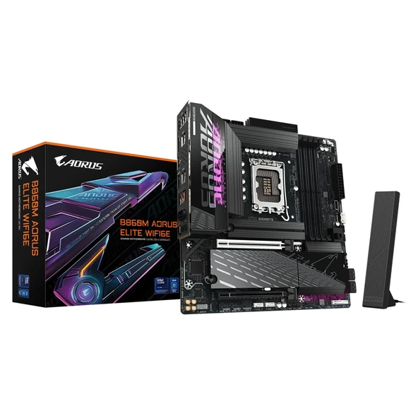GIGABYTE B860M AORUS ELITE WIFI6E LGA1851 DDR5 9200MHz ANAKART ürün görseli 1