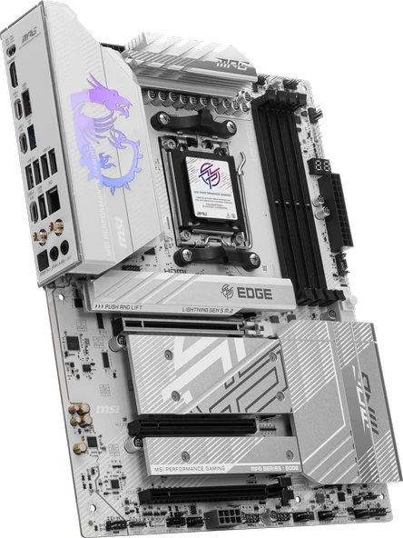 MSI MPG B850 EDGE TI WIFI AM5 DDR5 8400MHZ(OC) HDMI 4x M.2 USB 10Gbs 5G LAN WI-FI 7 ATX ürün görseli 1