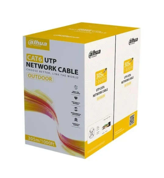 DAHUA DH-PFM920-6UN UTP DIŞ ORTAM (SİYAH) CAT6 BAKIR KABLO (PE) ürün görseli 1