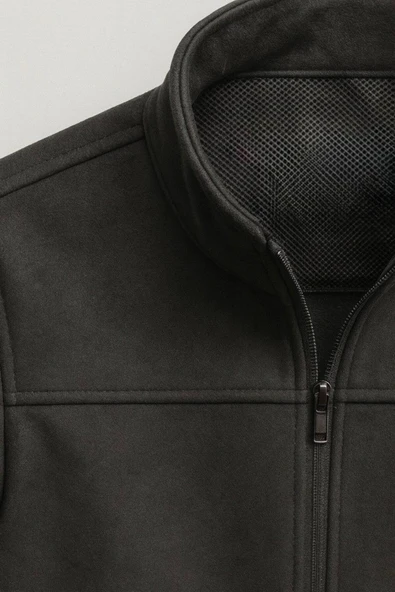 Premum Basic Slim Fit Süet Ceket - Resim 2