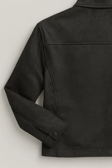 Premum Basic Slim Fit Süet Ceket - Resim 4