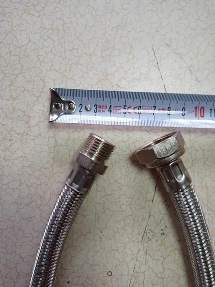 100 cm Kalın Çelik Örgülü Bağlantı Hortumu 3/4R*1/2N (25 Ad) ürün görseli 1
