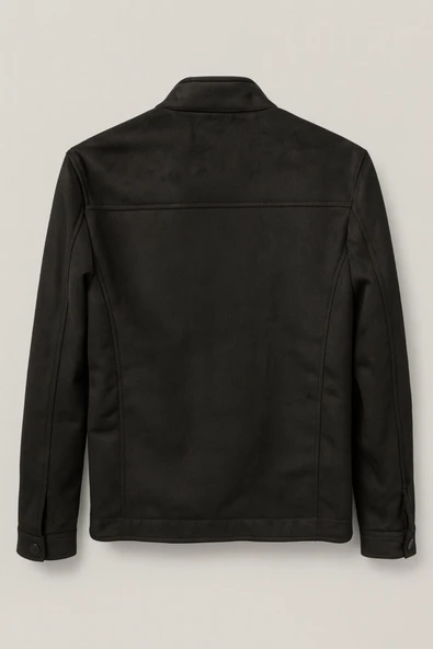 Premum Basic Slim Fit Süet Ceket - Resim 3
