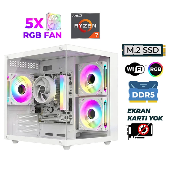Xaser Raze X90 Ryzen 5 7600 16GB DDR5 Ram 512GB M.2 NVMe SSD Hazır Tavsiye Sistem ürün görseli 1