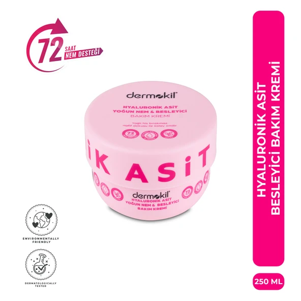 Dermokil Hyaluronik Asit Yoğun Nem ve Besleyici Bakım Kremi 250 ml ürün görseli 1