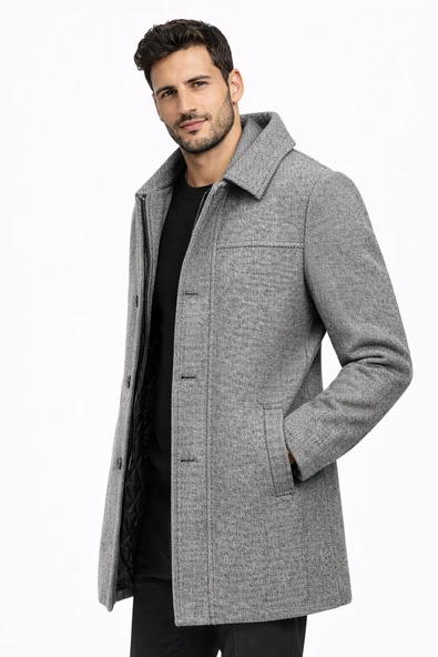 Claassics Men Erkek Regular Fit Kaşe Kaban Ceket - 7531 ürün görseli 1