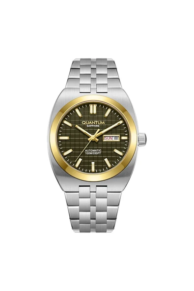 QUANTUM QMG1256.270 Otomatik Çelik Gri Yeşil Kadran Safir Cam 10 ATM 41 mm Erkek Kol Saati ürün görseli 1