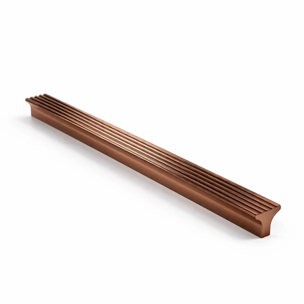 Foça Çizgili Bronz Çekmece Kulp 224 mm Modern Metal Dolap Kulbu Mutfak Banyo Gardırop ürün görseli 1