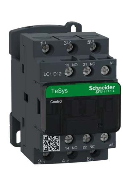 Schneider Electric Schneider LC1D12B7 TeSys D 12 A 5,5 kW 24V AC Kontaktör 3 Kutuplu 1NO+1NC AC-3 ürün görseli 1