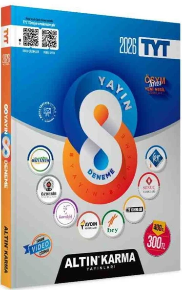 Altın Karma 2026 YKS TYT 8 Yayın 8 Deneme Çözümlü Altın Karma Yayınları ürün görseli 1