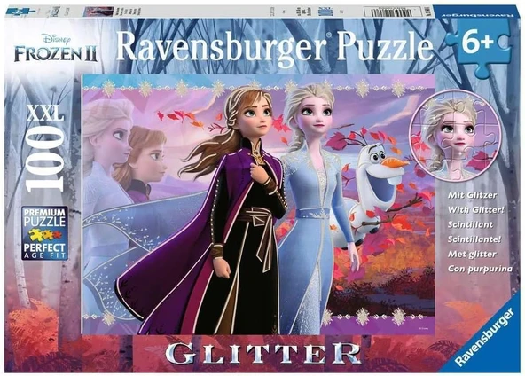 Ravensburger Glitter Frozen 2 Renkli Puzzle 100 Parça ürün görseli 1