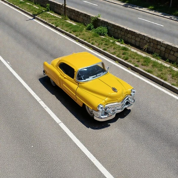 1953 Cadillac Serıes 62 Coupe Diecast Sarı Çek Bırak Model Araba ürün görseli 1