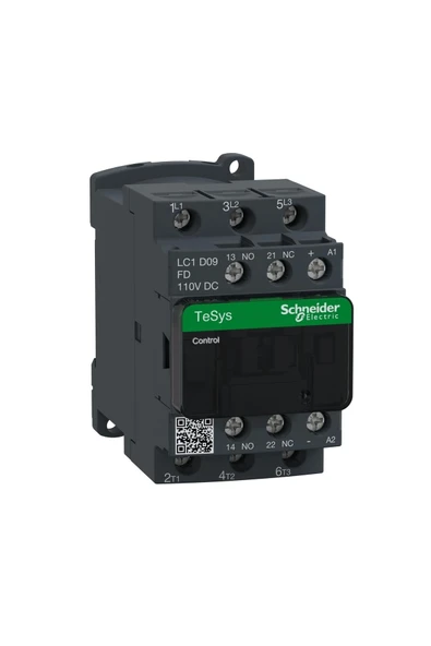 Schneider Electric TeSys D Kontaktör - 3P(3 NA) - AC-3 - <= 440 V 9 A - 220 V AC Bobin LC1D09M7 ürün görseli 1