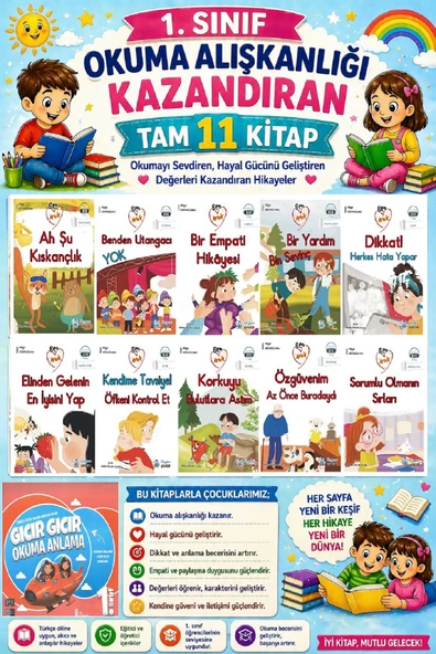 1. Sınıf Okuma Alışkanlığı Kazandıran Okumayı Sevdiren Tam 11 Kitap - 26 ürün görseli 1