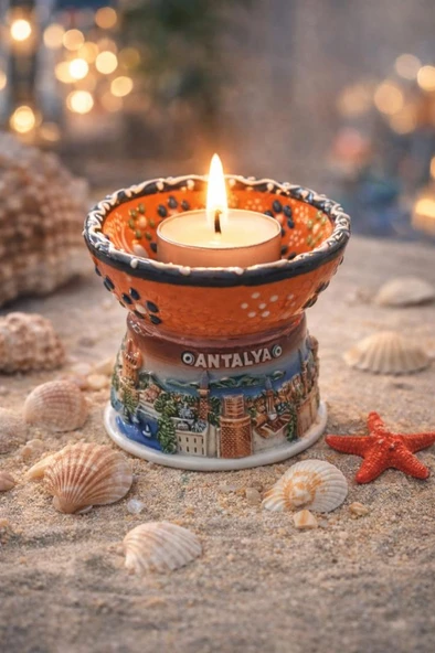 Masa Üstü Mum Aksesuarı Seramik | Tealight Uyumlu Dekor Ürünü | 6,5 cm – Ø 8 cm ürün görseli 1