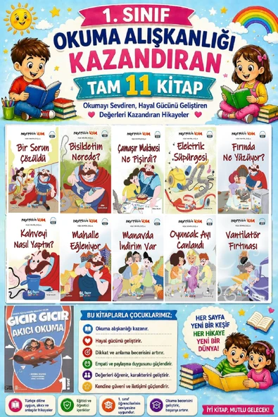 1. Sınıf Okuma Alışkanlığı Kazandıran Okumayı Sevdiren Tam 11 Kitap - 22 ürün görseli 1