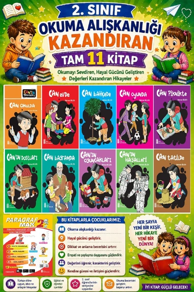 2. Sınıf Okuma Alışkanlığı Kazandıran Okumayı Sevdiren Tam 11 Kitap ürün görseli 1