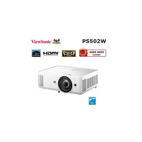 Viewsonic PS502W Kısa Mesafe HD 4000 Ansi Lümen Projeksiyon Cihazı ürün görseli 1