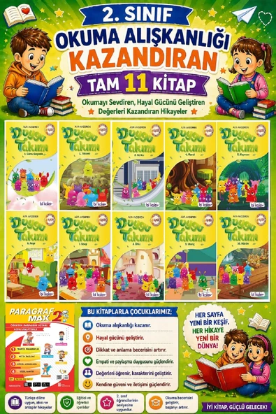 2. Sınıf Okuma Alışkanlığı Kazandıran Okumayı Sevdiren Tam 11 Kitap - 2 ürün görseli 1