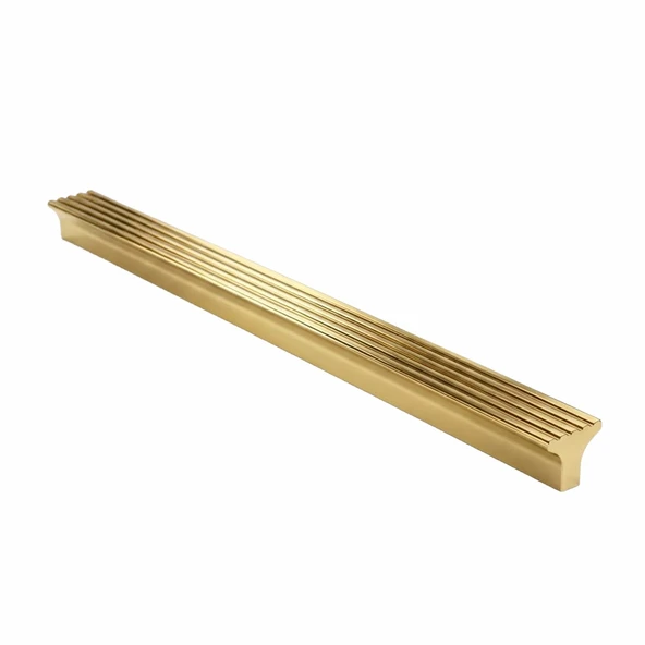 Foça Çizgili Altın Çekmece Kulp 224 mm Modern Metal Dolap Kulbu Mutfak Banyo Gardırop ürün görseli 1