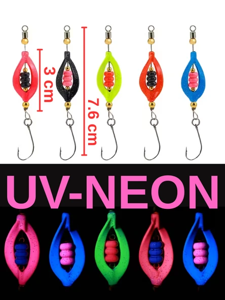 ea genset Ultraviyole UV Neon Döner Kaşık Seti 3.5 gr 5’li Paket Model: EADKSA ürün görseli 1