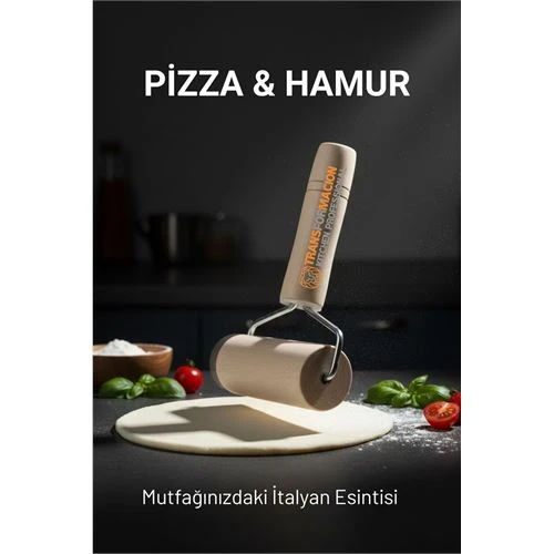 Pizza Merdanesi - Profesyonel Ahşap Saplı  Hamur Açma Merdanesi - ürün görseli 1