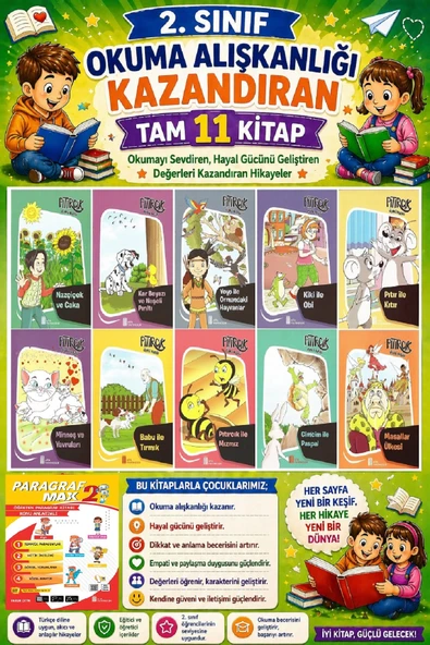 2. Sınıf Okuma Alışkanlığı Kazandıran Okumayı Sevdiren Tam 11 Kitap - 5 ürün görseli 1