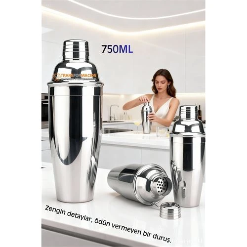 750 ml Inox Shaker - Kokteyl Karıştırma Kabı  Süzgeçli Bar Shaker Paslanmaz Çelik ürün görseli 1