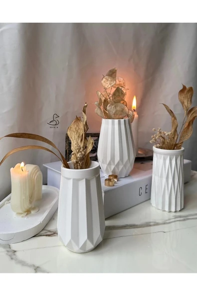 Geometrik Desenli Vazo Set 6’lı 12 CM ürün görseli 1