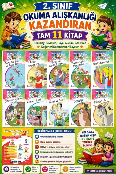 2. Sınıf Okuma Alışkanlığı Kazandıran Okumayı Sevdiren Tam 11 Kitap - 6 ürün görseli 1