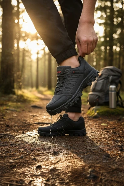 Enoch Erkek Siyah Waterproof Outdoor Dağ Yürüyüş ve Trekking Ayakkabısı ürün görseli 1