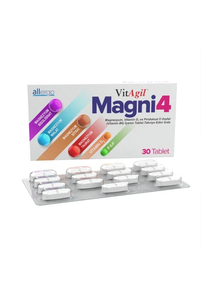Vitagil Magni4 Magnezyum Vitamin D3 P5P 30 Tablet ürün görseli 1