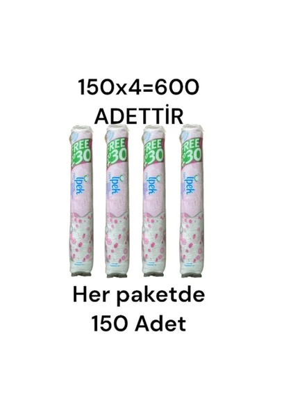 İpek 150'Lik 4 Adet 150x4=600 ADET Makyaj Pamuğu ürün görseli 1