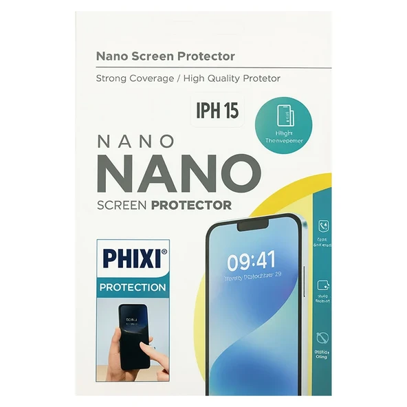 PHIXI Nano Ekran Koruyucu – iPhone 15 ürün görseli 1