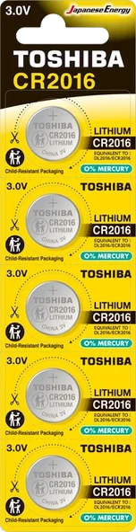 Toshiba CR 2016 Lithium Pil 5'li ürün görseli 1