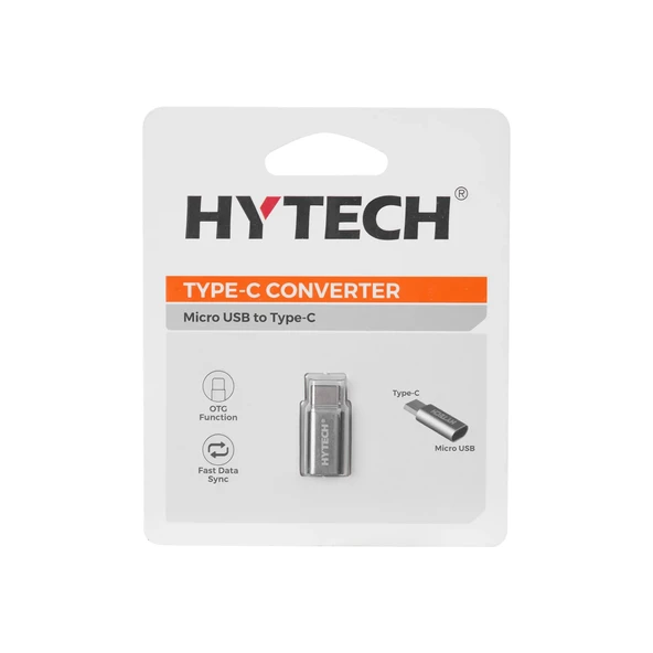 Hytech HY-XO30 Gümüş Metal Gövde MicroUSB 5pin F to Type C M Çevirici ürün görseli 1
