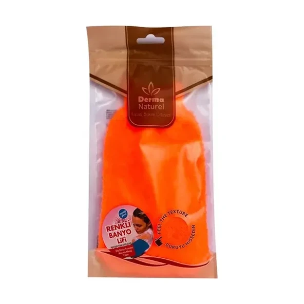 Derma Naturel Polyester Banyo Eldiveni  Turuncu ürün görseli 1