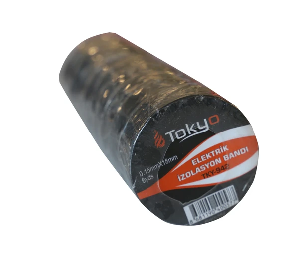 Tokyo TKY-942 Siyah Elektrikli Elektrik Bandı 10lu Paket ürün görseli 1