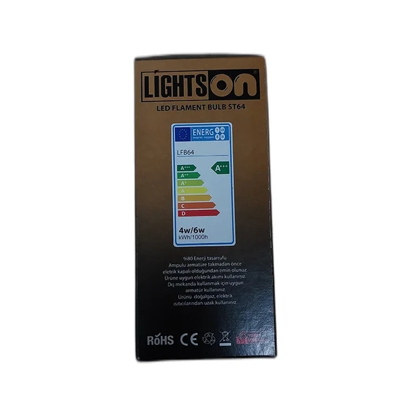 Lightson Led Ecomax Filament Ampul ST64 4W - Resim 4