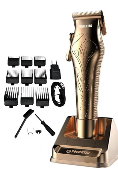 Powertec TR-6800 AI Çipli 8500 RPM Elite Professional Saç Sakal Tıraş Makinesi Gold ürün görseli 1