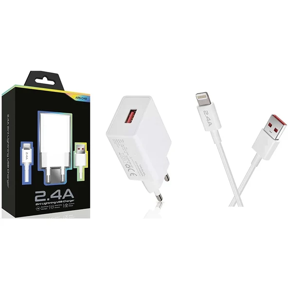 Auris Şarj Aleti Takım İphone Ligtning 2.4A - ARS-CH12 ürün görseli 1