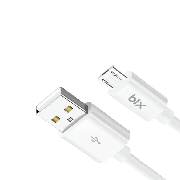 Bix bx100mw 3a usb-a to mıcro usb Chargıng cable,Beyaz - Resim 3