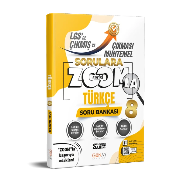 8. Sınıf LGS Türkçe Zoom Serisi Çıkması Muhtemel Soru Bankası Günay Yayınları ürün görseli 1