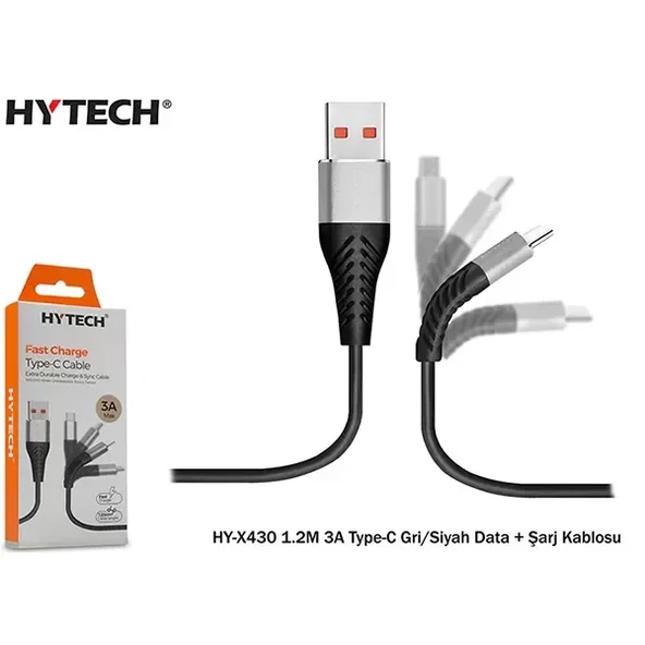 Hytech Hyx430 1.2M 3A Typec Data + Şarj Kablosu ürün görseli 1