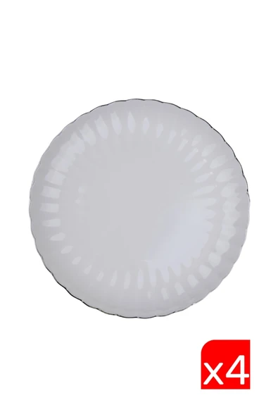 Kütahya Porselen Bone Luz Platin Fileli Pasta Tabağı 21cm 4 lü ürün görseli 1