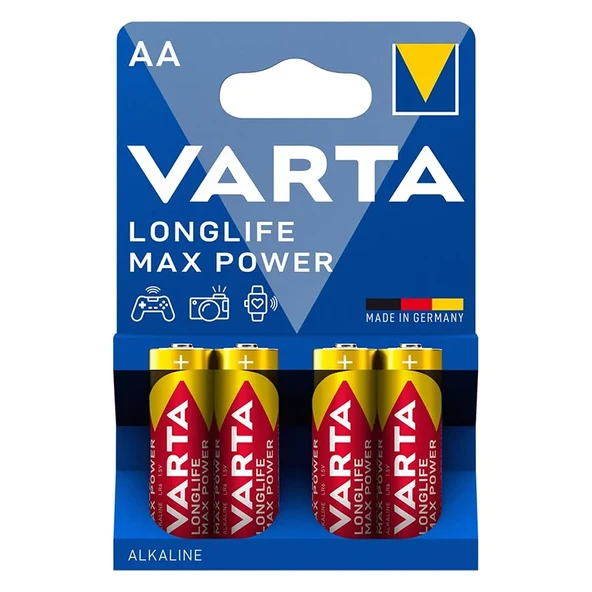 Varta Longlıfe Max Power Yüksek Performans Alkalin Seri Kalem Pil  Aa 4'Lü 4706101404 ürün görseli 1